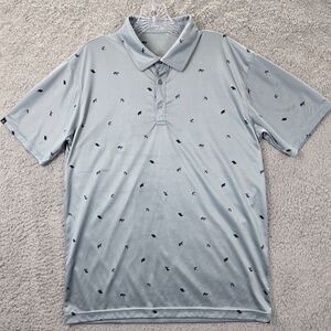 Swannies Golf Men's Gray Polo Shirt Size M All Over Print